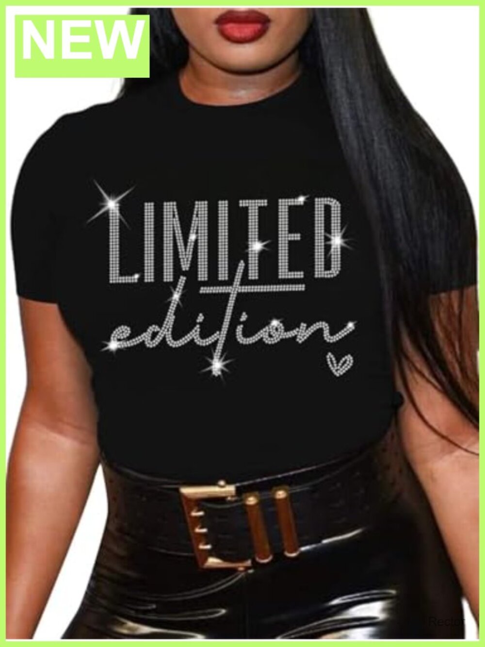 Women's Graphic Rhinestone Tee Loose Fit Short Sleeve Casual Summer T-Shirt